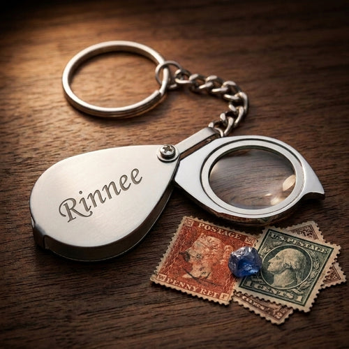 Personalized Pocket Magnifier Folding Keychain Magnifying Glass for Reading and Jewelry Custom Engraved