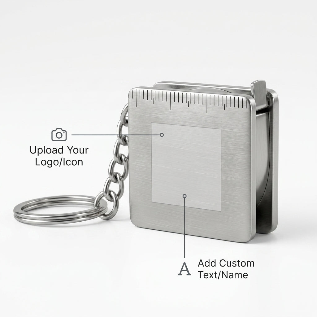 Personalized Mini Tape Measure Keychain Retractable Steel Pocket Ruler for Sewing and DIY Custom Engraved