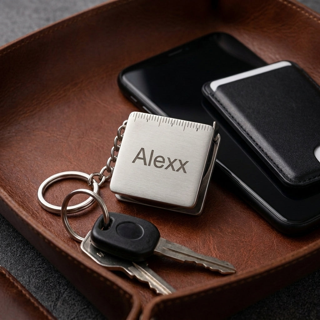 Personalized Mini Tape Measure Keychain Retractable Steel Pocket Ruler for Sewing and DIY Custom Engraved