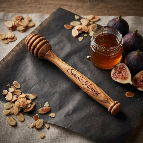 Personalized Honey Dipper Olive Wood Honey Spoon for Jars Custom Engraved
