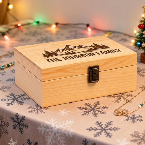 Personalized Keepsake Box Wooden Storage with Hinged Lid Wedding Gift Custom Engraved