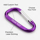 Personalized Carabiner Keychain Set Aluminum Spring Snap Hook Gift for Him Custom Engraved