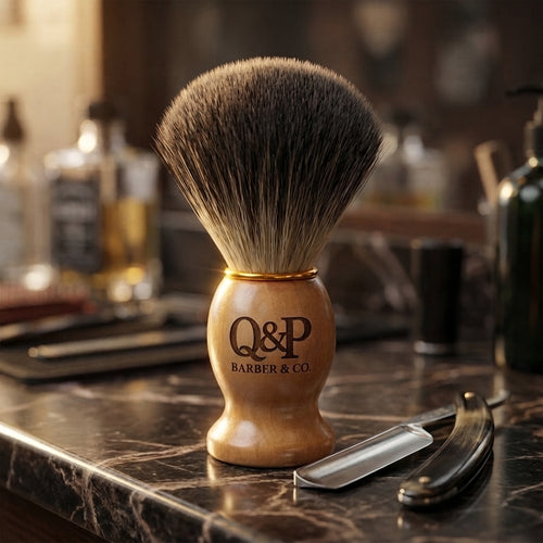Personalized Shaving Brush Wooden Handle Groomsmen Gift Custom Engraved