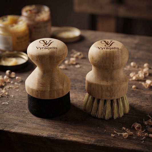 Personalized Cutting Board Oil Wax Applicator and Scrub Brush Set Custom Engraved