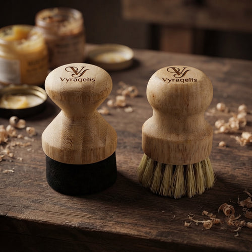 Personalized Cutting Board Oil Wax Applicator and Scrub Brush Set Custom Engraved