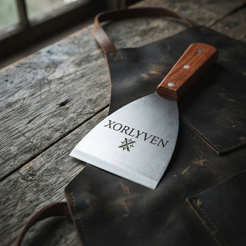 Personalized Griddle Scraper Stainless Steel with Wood Handle Grilling Gift for Him Custom Engraved