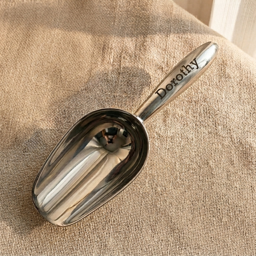 Personalized Metal Ice Scoop Stainless Steel Utility Scoop Housewarming Gift Custom Engraved
