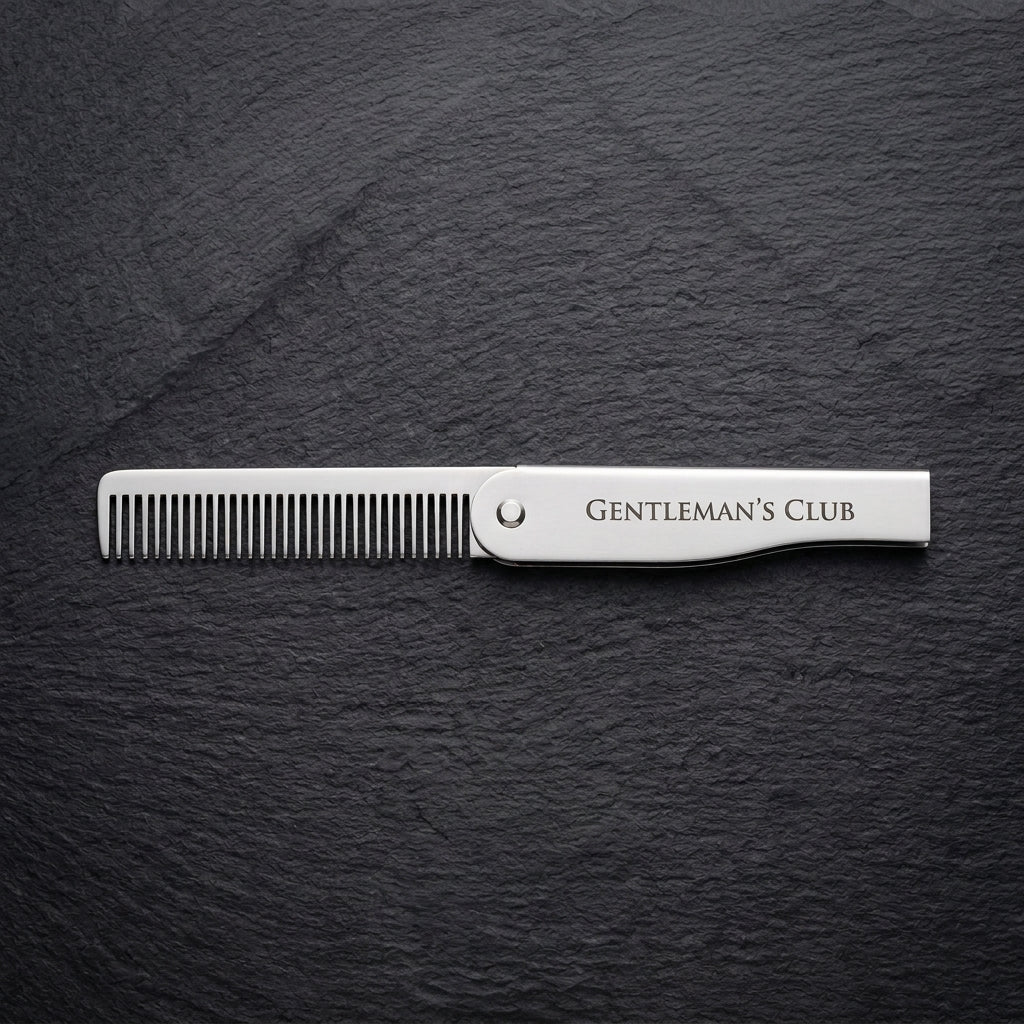 Personalized Beard Comb Stainless Steel Folding Gift for Him Custom Engraved