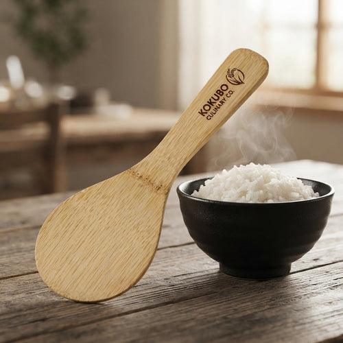Personalized Bamboo Rice Paddle Non Stick Wooden Serving Spoon Housewarming Gift Custom Engraved