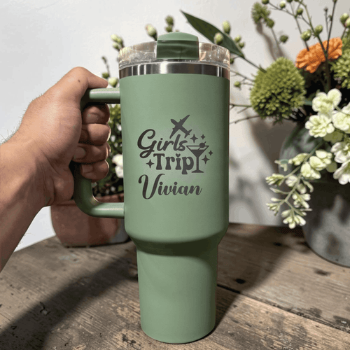 Personalized Girls Trip 40oz Tumbler | Custom Engraved Stanley Quencher | Girls Vacation Gift