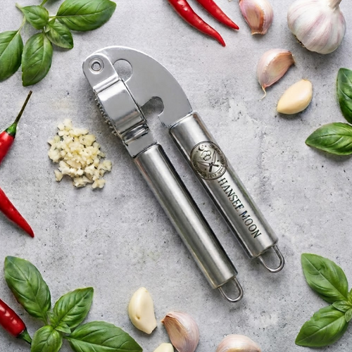 Personalized Garlic Press Stainless Steel Garlic Crusher Housewarming Gift Custom Engraved