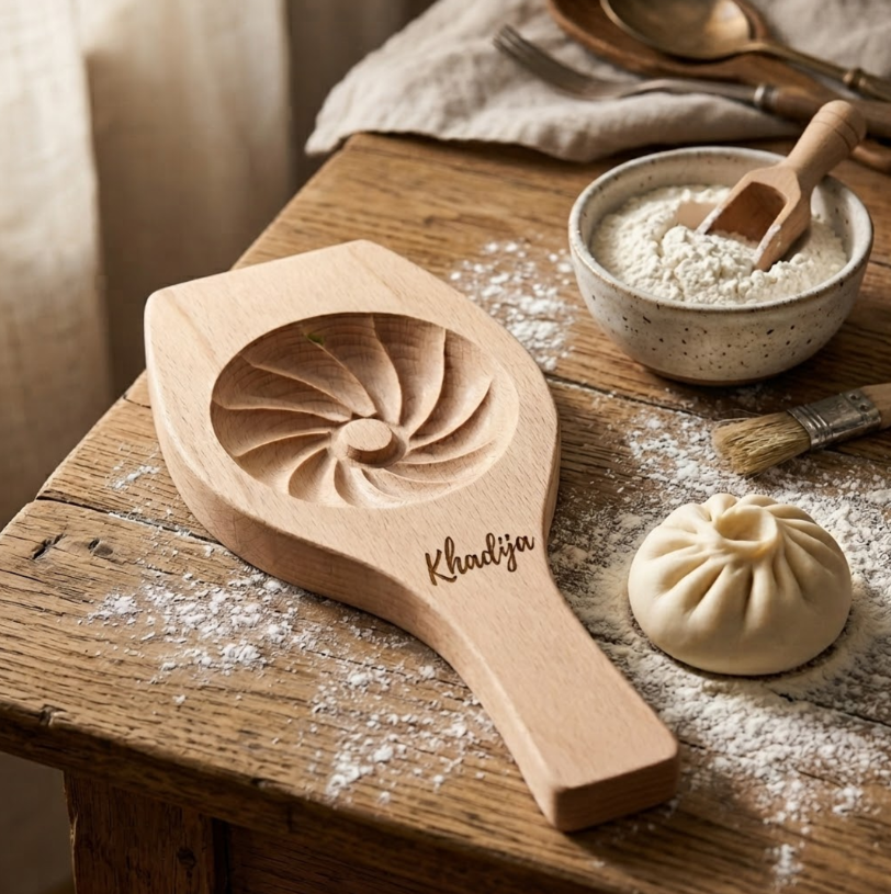 Personalized Bao Bun Maker Wooden Baozi Mold Gift for Food Enthusiasts Custom Engraved