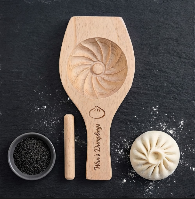 Personalized Bao Bun Maker Wooden Baozi Mold Gift for Food Enthusiasts Custom Engraved