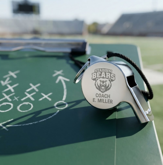 Personalized Coach Whistle Stainless Steel with Lanyard Gift for Coach Custom Engraved