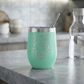 Personalized Wine Tumbler Insulated Stainless Steel with Lid and Straw Bridesmaid Gift Custom Engraved