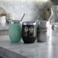 Personalized Wine Tumbler Insulated Stainless Steel with Lid and Straw Bridesmaid Gift Custom Engraved