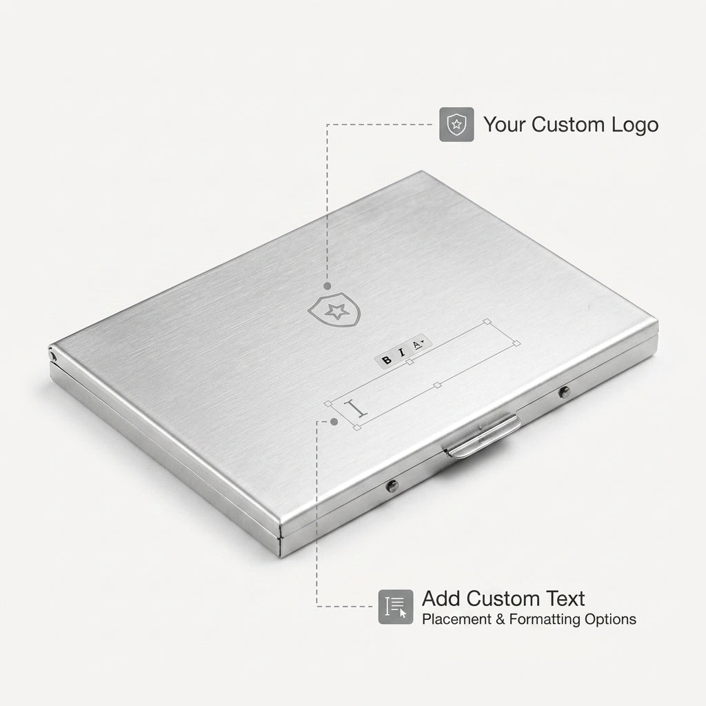 Personalized Cigarette Case Stainless Steel Extra Slim Gift for Smokers Custom Engraved