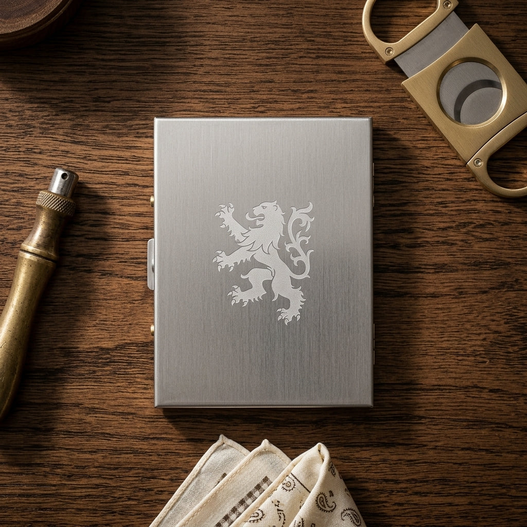 Personalized Cigarette Case Stainless Steel Extra Slim Gift for Smokers Custom Engraved
