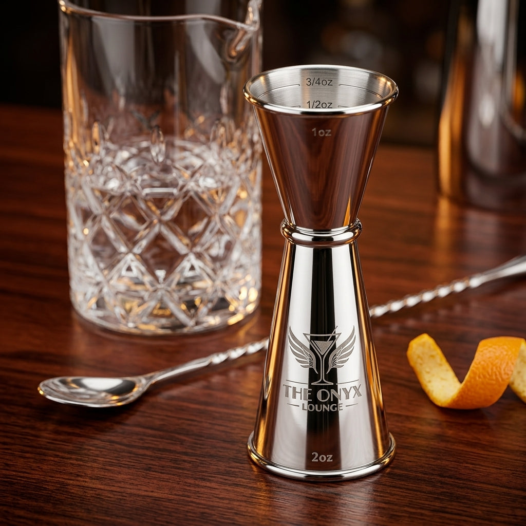 Personalized Cocktail Jigger Double Bartending Tool Stainless Steel Groomsmen Gift Custom Engraved