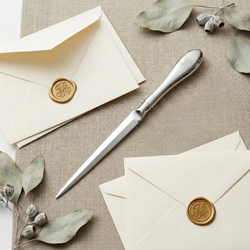 Personalized Letter Opener Set of 2 Metal Envelope Slitter Gift for Boss Custom Engraved