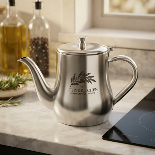 Personalized 13OZ Oil Strainer Pot Stainless Steel with Mesh Filter and Lid Custom Engraved