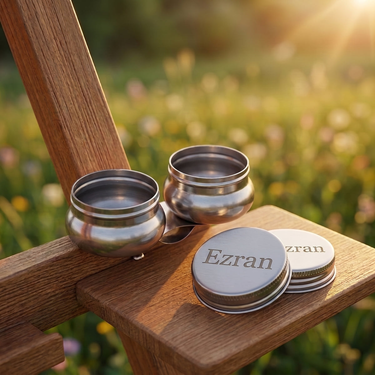 Personalized Palette Cup Double Dipper Stainless Steel with Clip and Screw Lids for Oil and Acrylic Painting Custom Engraved