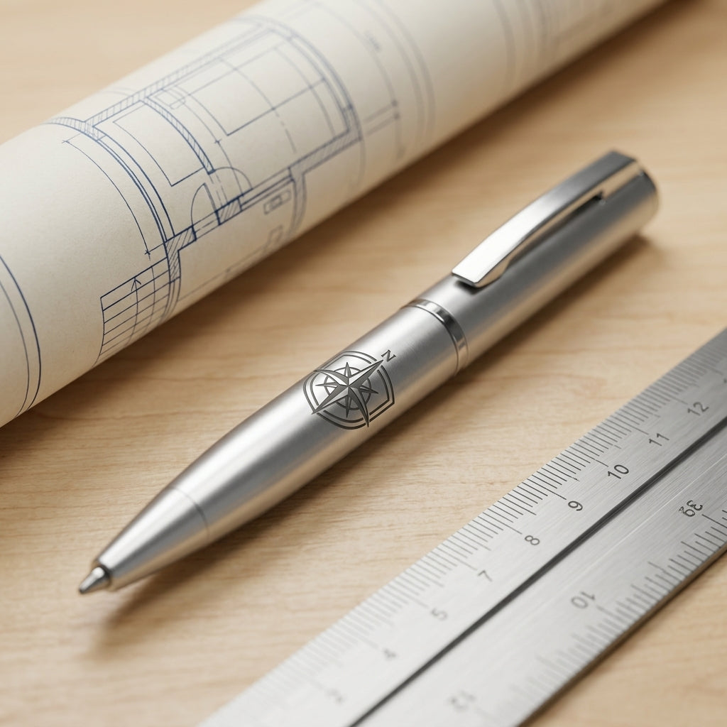Personalized Ballpoint Pen Set of 2 Retractable Stainless Steel Gift for Him or Her Custom Engraved