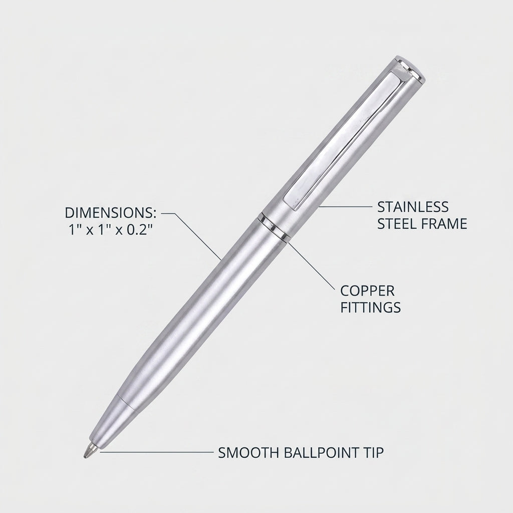 Personalized Ballpoint Pen Set of 2 Retractable Stainless Steel Gift for Him or Her Custom Engraved