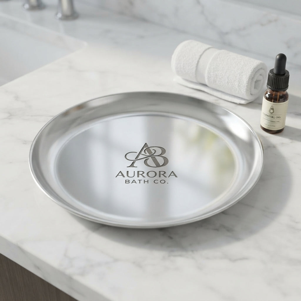Personalized Ring Dish Silver Stainless Steel Round Trinket Tray Wedding Gift Custom Engraved