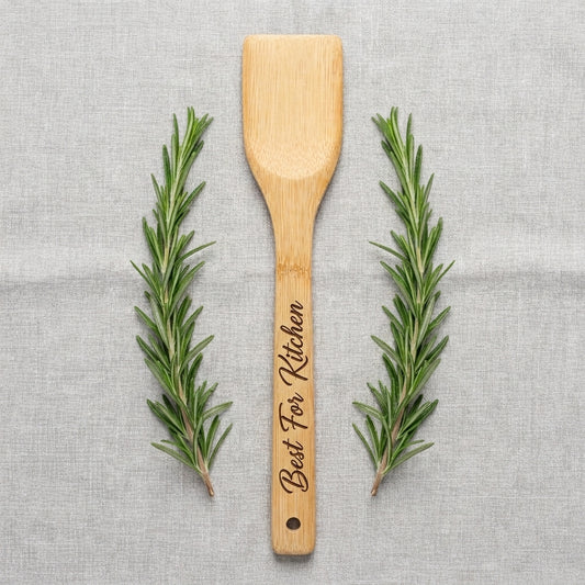 Personalized Bamboo Flat Spatula 12 Inch Housewarming Gift Custom Engraved
