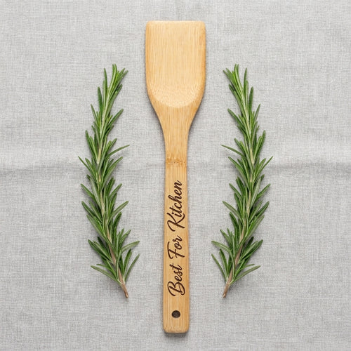 Personalized Bamboo Flat Spatula 12 Inch Housewarming Gift Custom Engraved