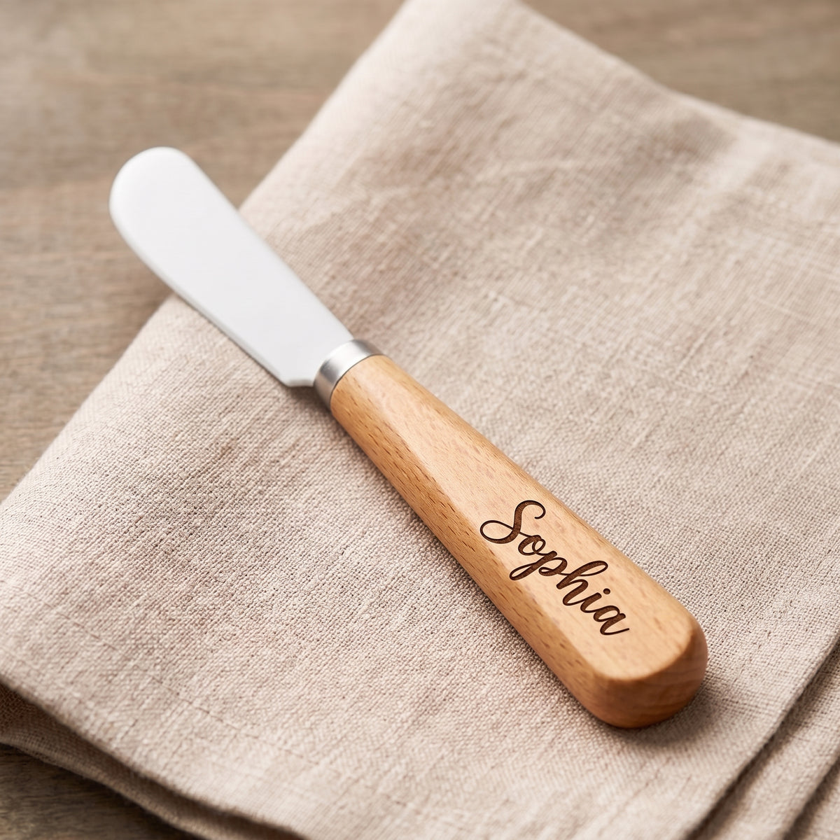 Personalized Butter Knife Spreader Wooden Handle Cheese Knife Housewarming Gift Custom Engraved