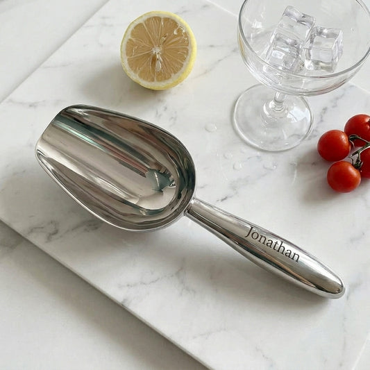 Personalized Metal Ice Scoop Stainless Steel Utility Scoop Housewarming Gift Custom Engraved