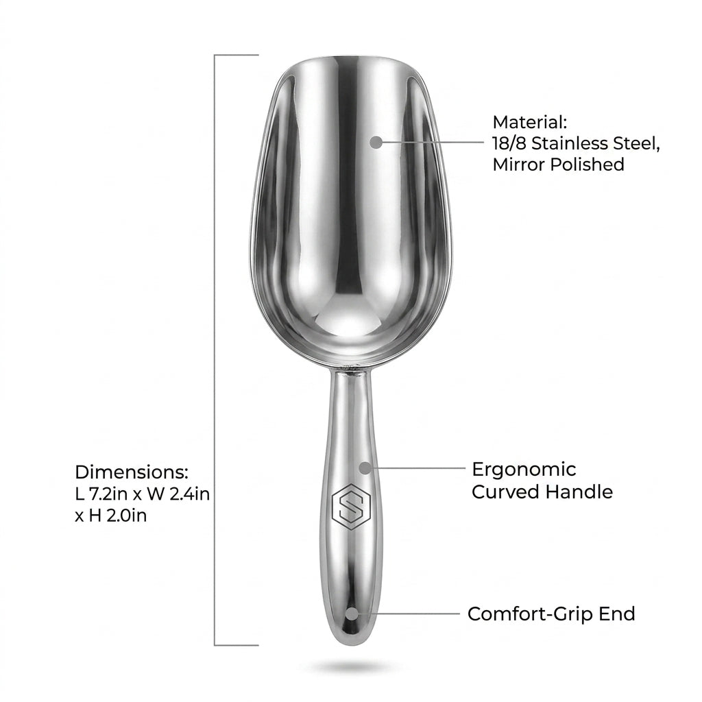 Personalized Metal Ice Scoop Stainless Steel Utility Scoop Housewarming Gift Custom Engraved
