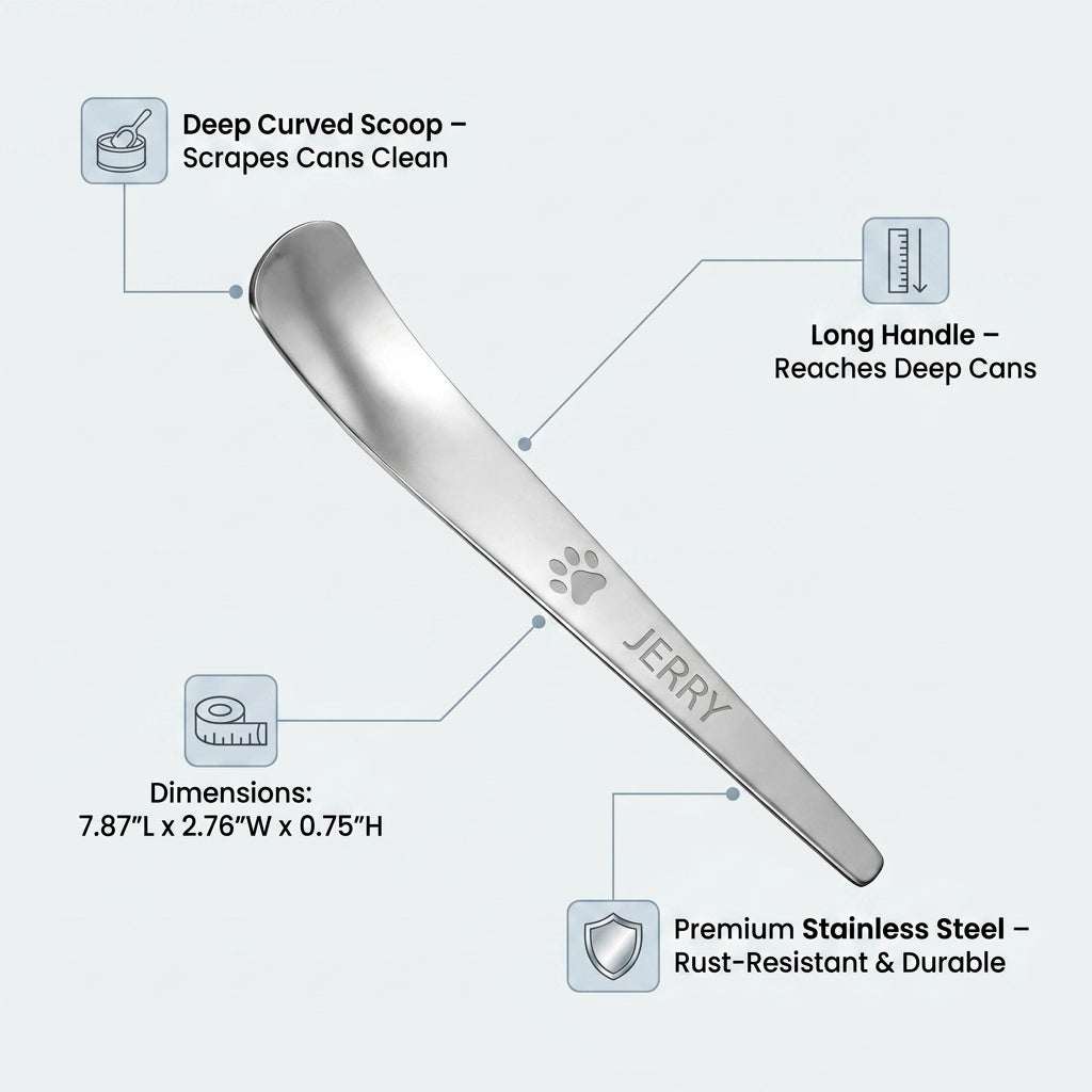 Personalized Pet Food Scoop Stainless Steel Cat and Dog Spoon Gift for Pet Owners Custom Engraved