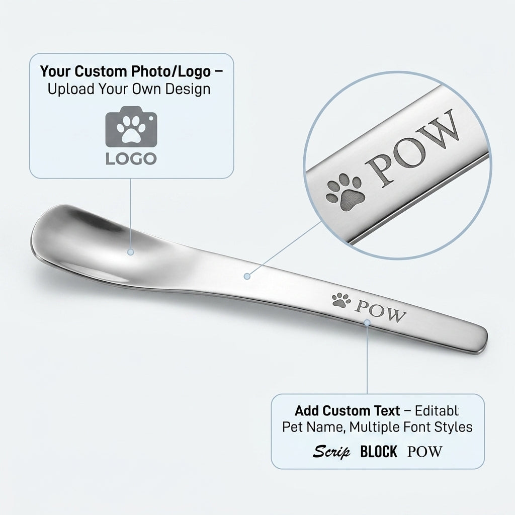 Personalized Pet Food Scoop Stainless Steel Cat and Dog Spoon Gift for Pet Owners Custom Engraved