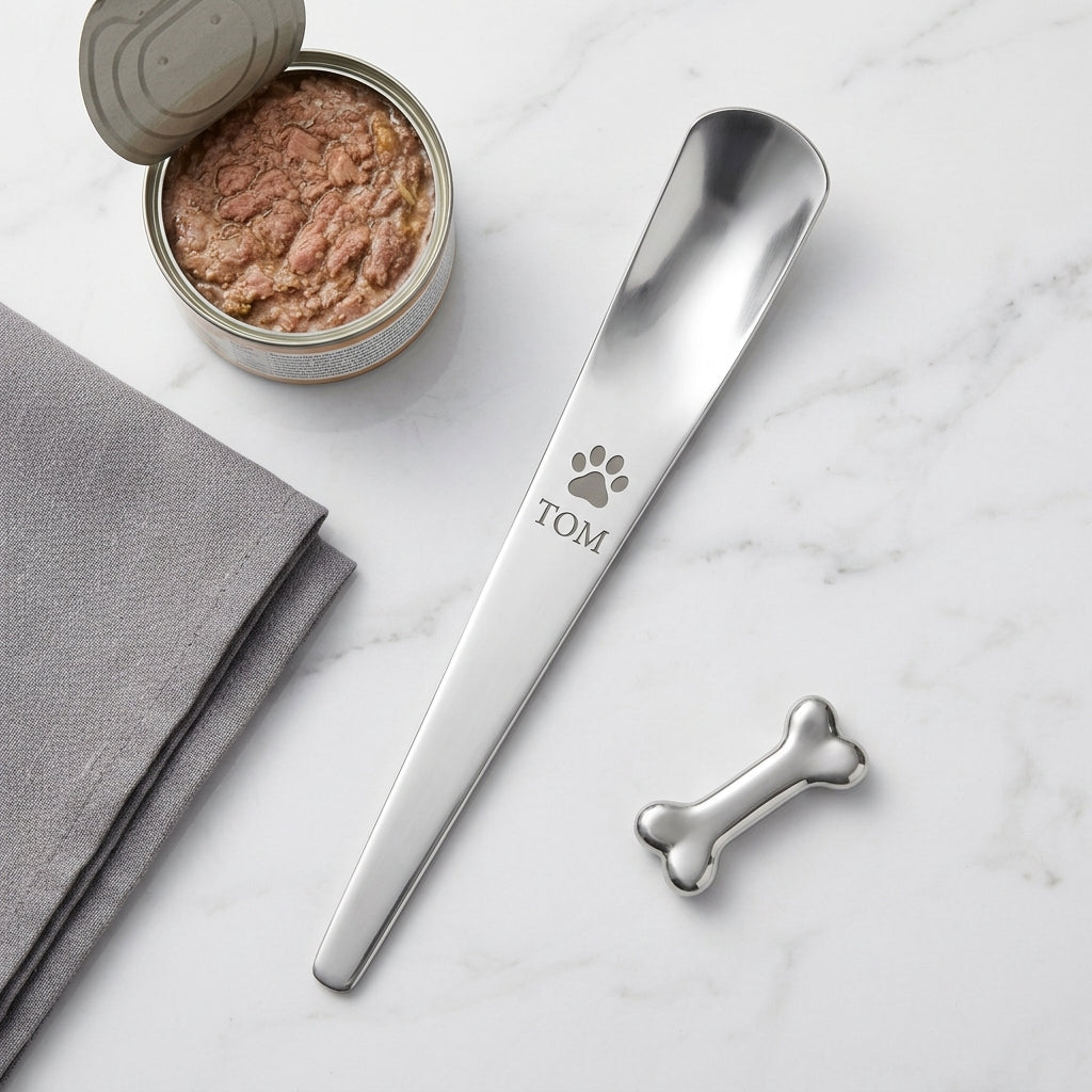 Personalized Pet Food Scoop Stainless Steel Cat and Dog Spoon Gift for Pet Owners Custom Engraved