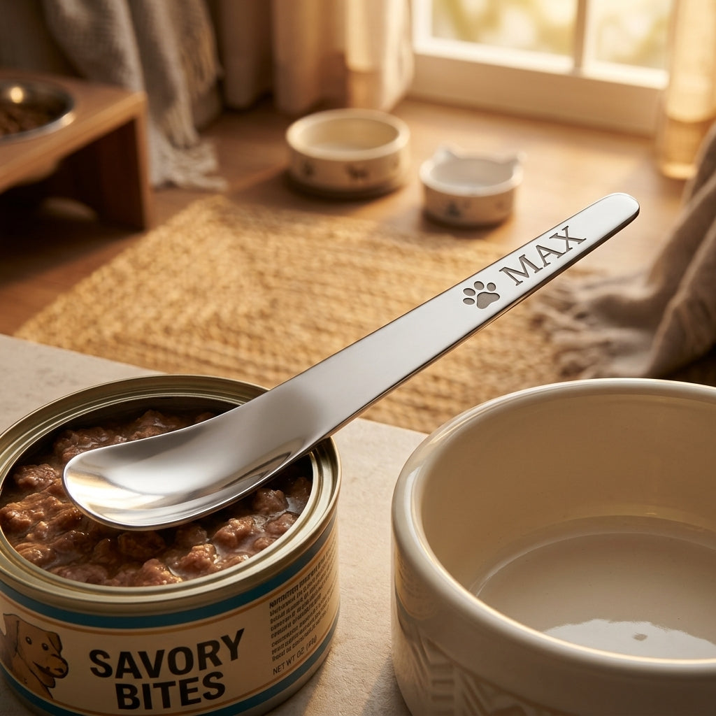 Personalized Pet Food Scoop Stainless Steel Cat and Dog Spoon Gift for Pet Owners Custom Engraved
