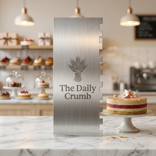 Personalized Cake Scraper Stainless Steel Double Sided Icing Smoother and Decorating Comb Custom Engraved