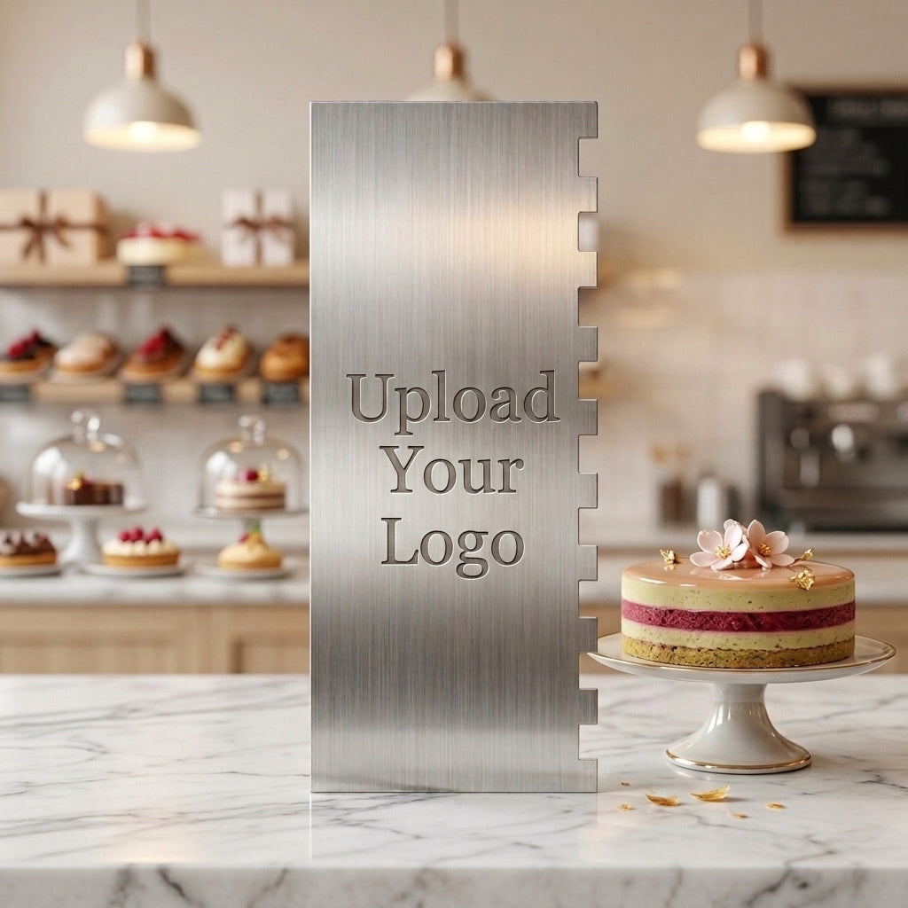 Personalized Cake Scraper Stainless Steel Double Sided Icing Smoother and Decorating Comb Custom Engraved
