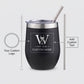 Personalized Wine Tumbler Insulated Stainless Steel with Lid and Straw Bridesmaid Gift Custom Engraved