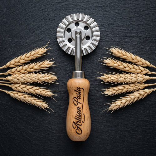 Personalized Pasta Cutter Wheel Ravioli Crimper Wooden Handle Gift for Pasta Lovers Custom Engraved