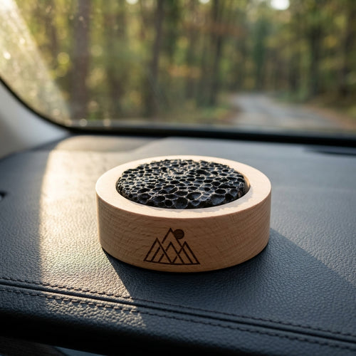 Personalized Passive Diffuser Lava Rock Essential Oil Stone with Wood Base Custom Engraved