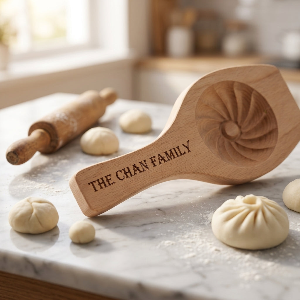 Personalized Bao Bun Maker Wooden Baozi Mold Gift for Food Enthusiasts Custom Engraved