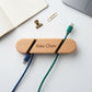 Personalized Cable Organizer Wooden Cord Holder Beech Wood Fathers Day Gift Custom Engraved