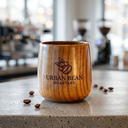 Personalized Wooden Cup Handmade Coffee and Tea Mug Gift for Him Custom Engraved