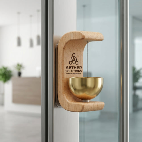 Personalized Shopkeepers Bell Magnetic Door Chime Beech Wood Housewarming Gift Custom Engraved