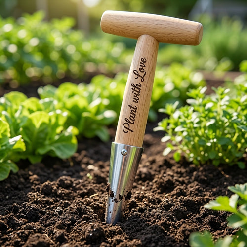 Personalized Garden Dibber Wooden Handle Planting Tool Gift for Gardener Custom Engraved