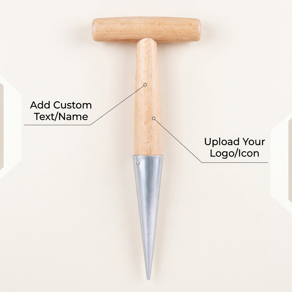 Personalized Garden Dibber Wooden Handle Planting Tool Gift for Gardener Custom Engraved
