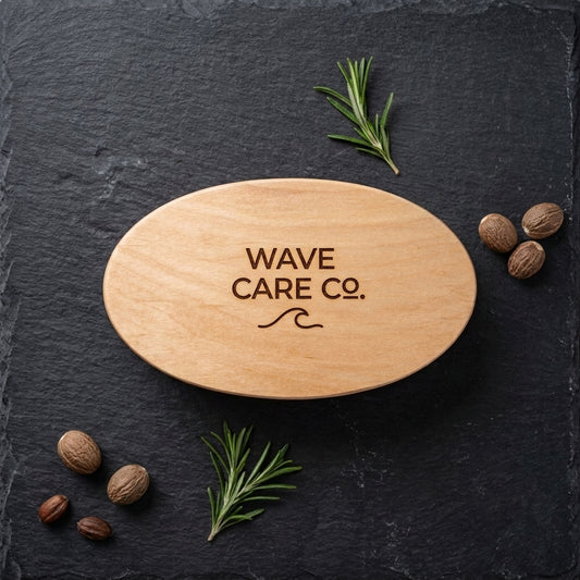 Personalized Curved 360 Wave Brush Boar Bristle Wooden Handle Gift for Men Custom Engraved